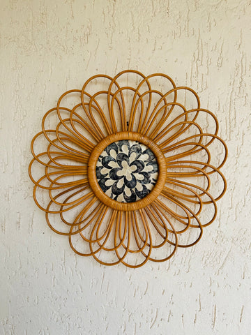 Abstract Designer Rattan Wall Decor With Mother of Pearls - TESU