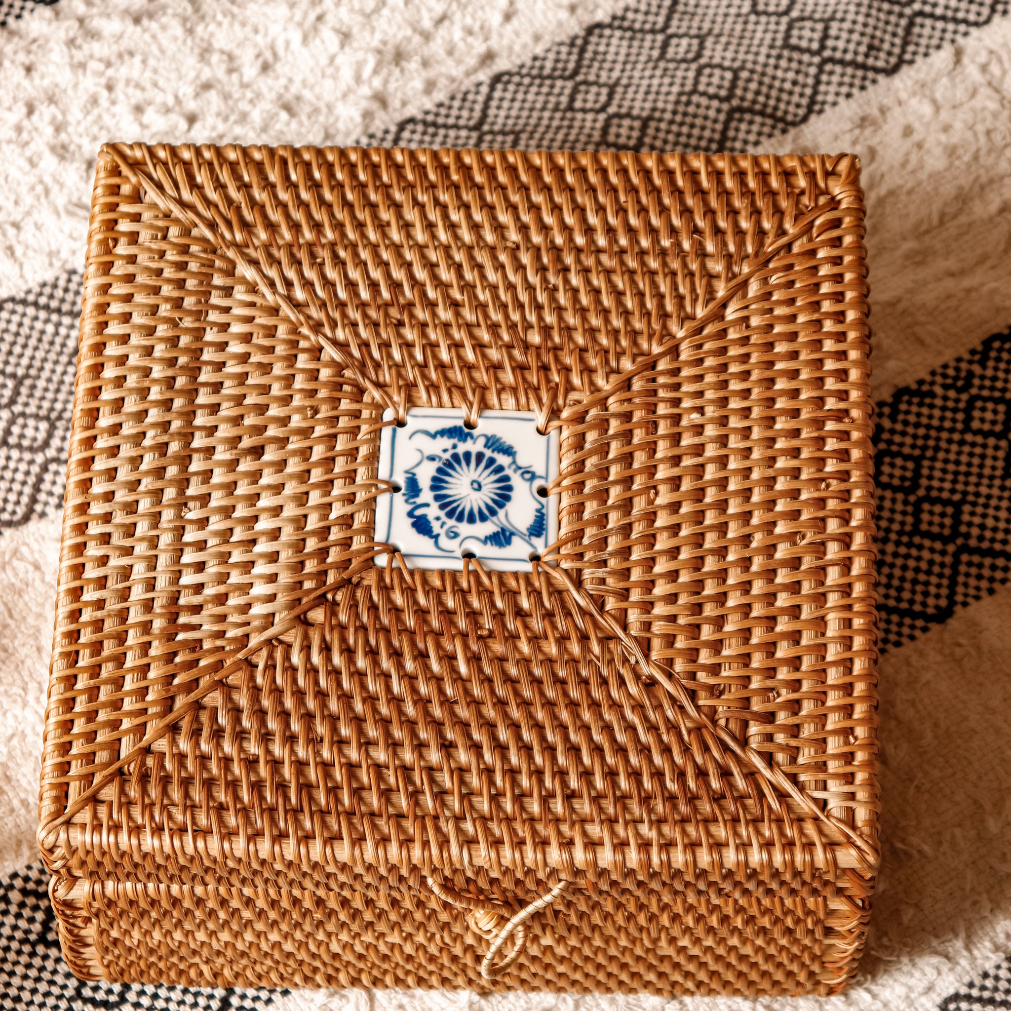 Enhance your dream home with our curated selection of premium home décor items.&nbsp;Rattan Storage Basket is made with durable Eco-friendly hand woven from rattan, This storage box are perfect and super designer piece to store any thing any where. Our Rattan Storage Box are handcrafted with natural Rattan that is durable, chemical-free&nbsp;The box can be used as a beautiful storage piece for books, stationary, hand towels. Jewelry Etc.