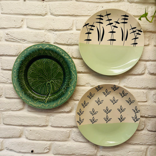 Olive Hand Painted Wall Plates Set of 3 - TESU