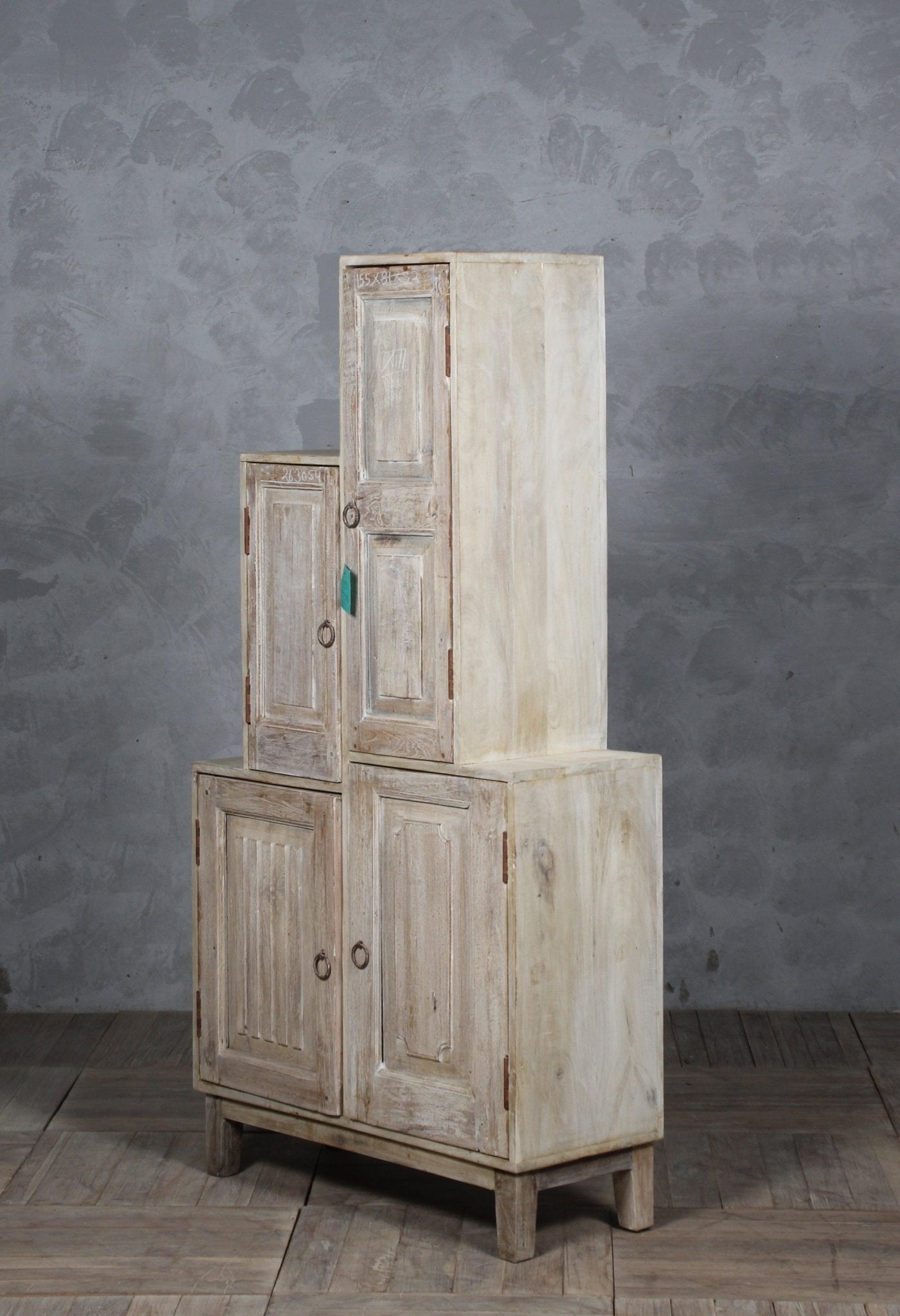 Antique Four Door Mango Wood Storage Cabinet - TesuCabinets & Storage