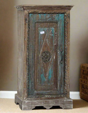 Antique Style Mango Wood Bedside Storage Cabinet - Handcrafted - TesuCabinets & Storage