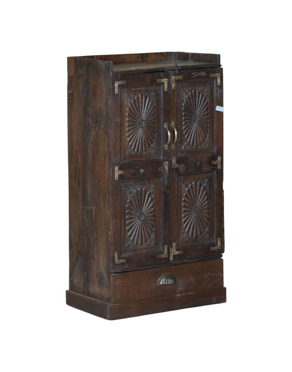 Antique Style Storage Cabinet with Brass Accents - TesuCabinets & Storage