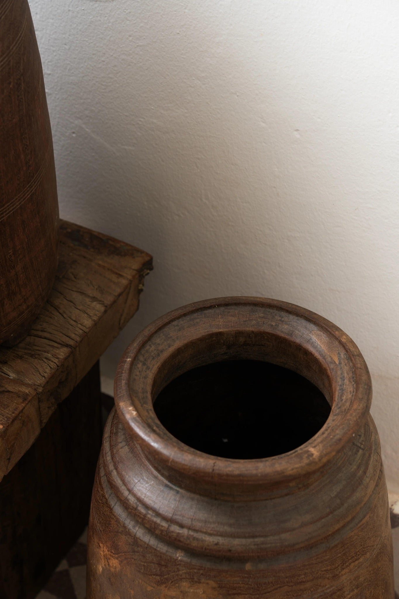 Antique Timber Vessel - TesuWooden Pot