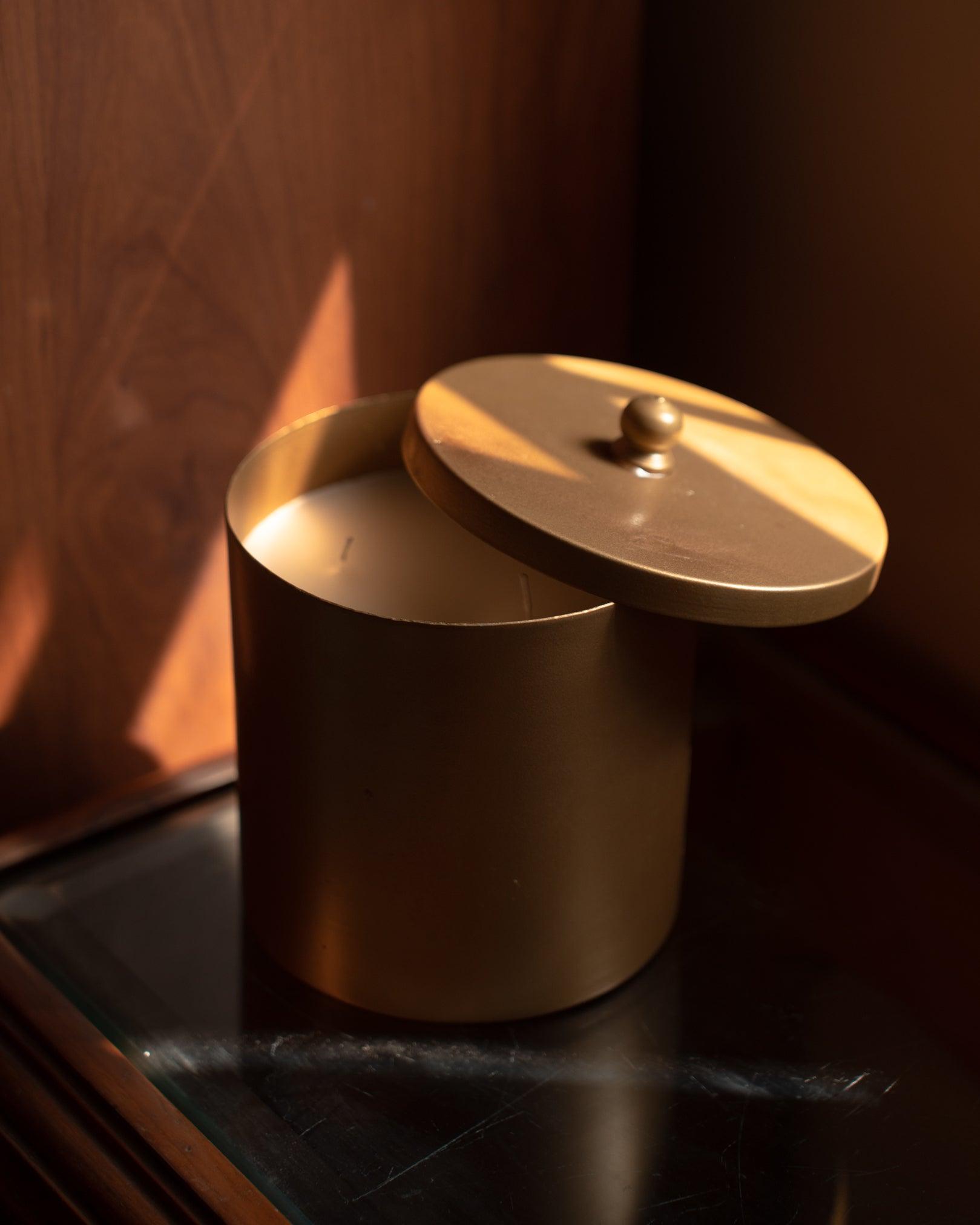Brass Candle with Lid - 3 Wick - TesuCandles & Candle Holders