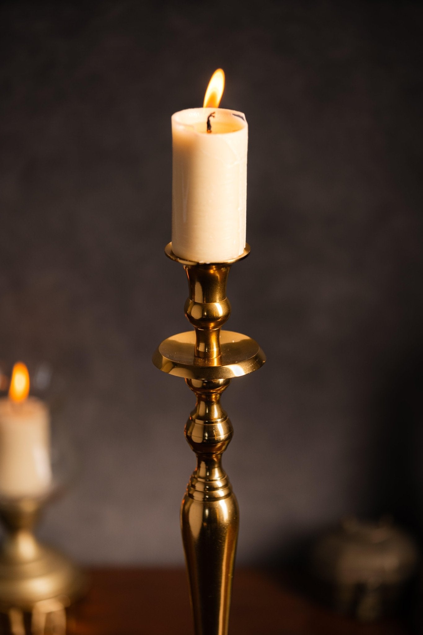 Brass Long Candle Holder - TesuCandles & Candle Holders