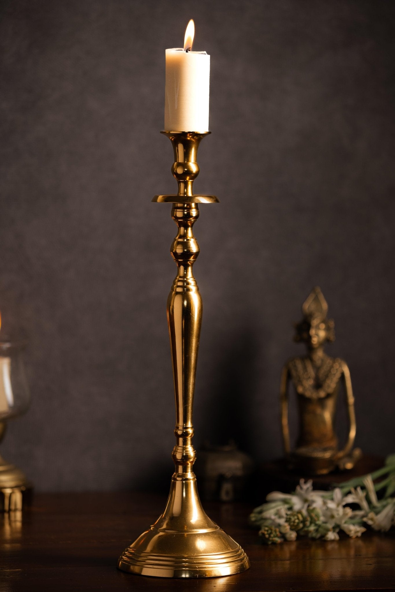 Brass Long Candle Holder - TesuCandles & Candle Holders