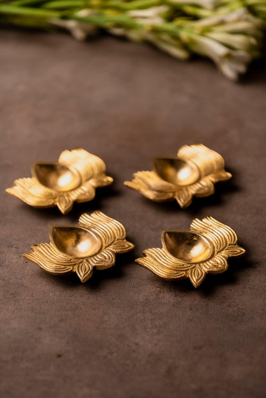 Brass Lotus Dia - TesuBrass Diya