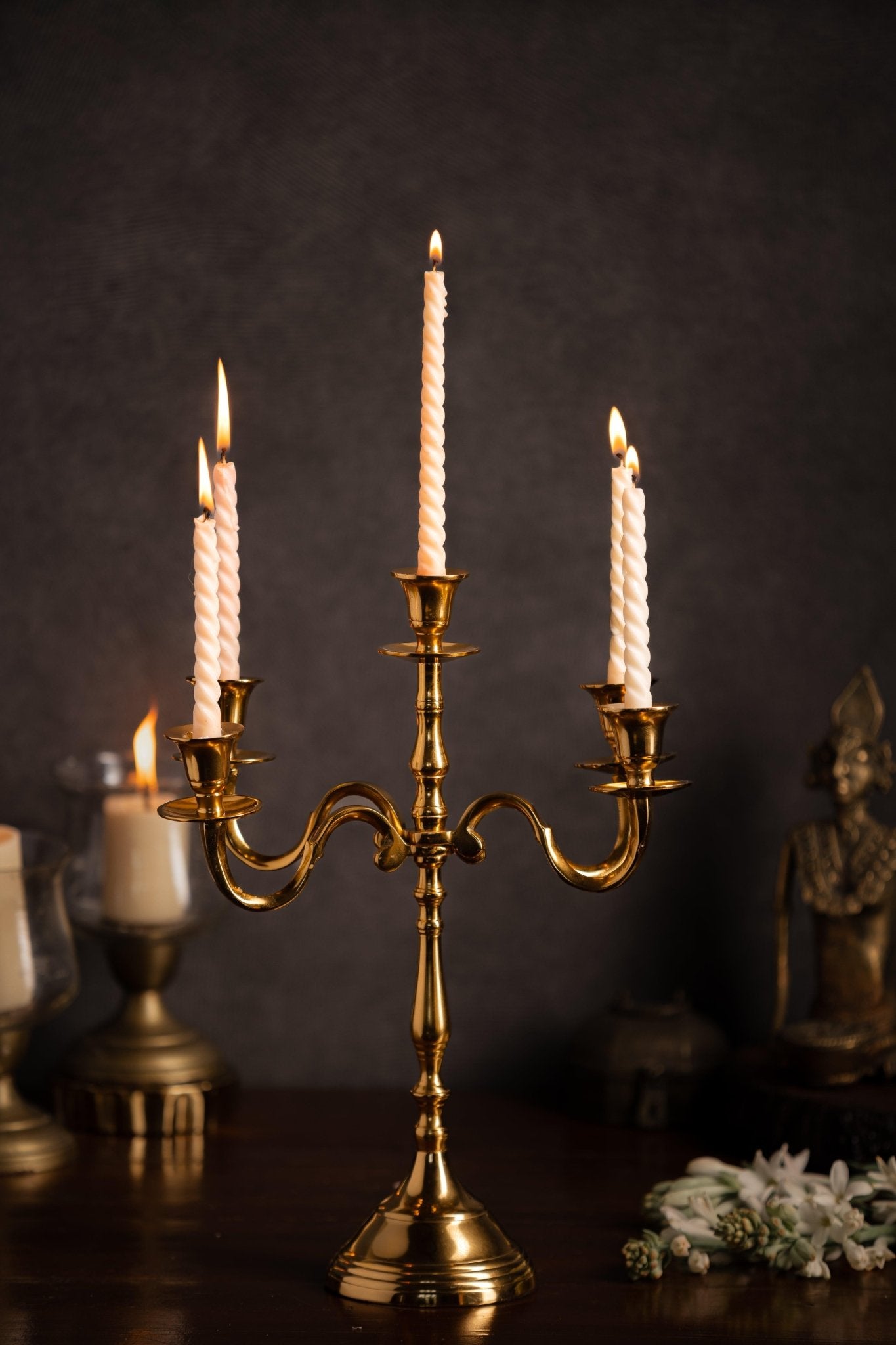 Brass Plated Candelabra - TesuCandles & Candle Holders