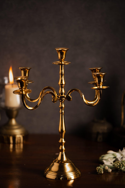 Brass Plated Candelabra - TesuCandles & Candle Holders