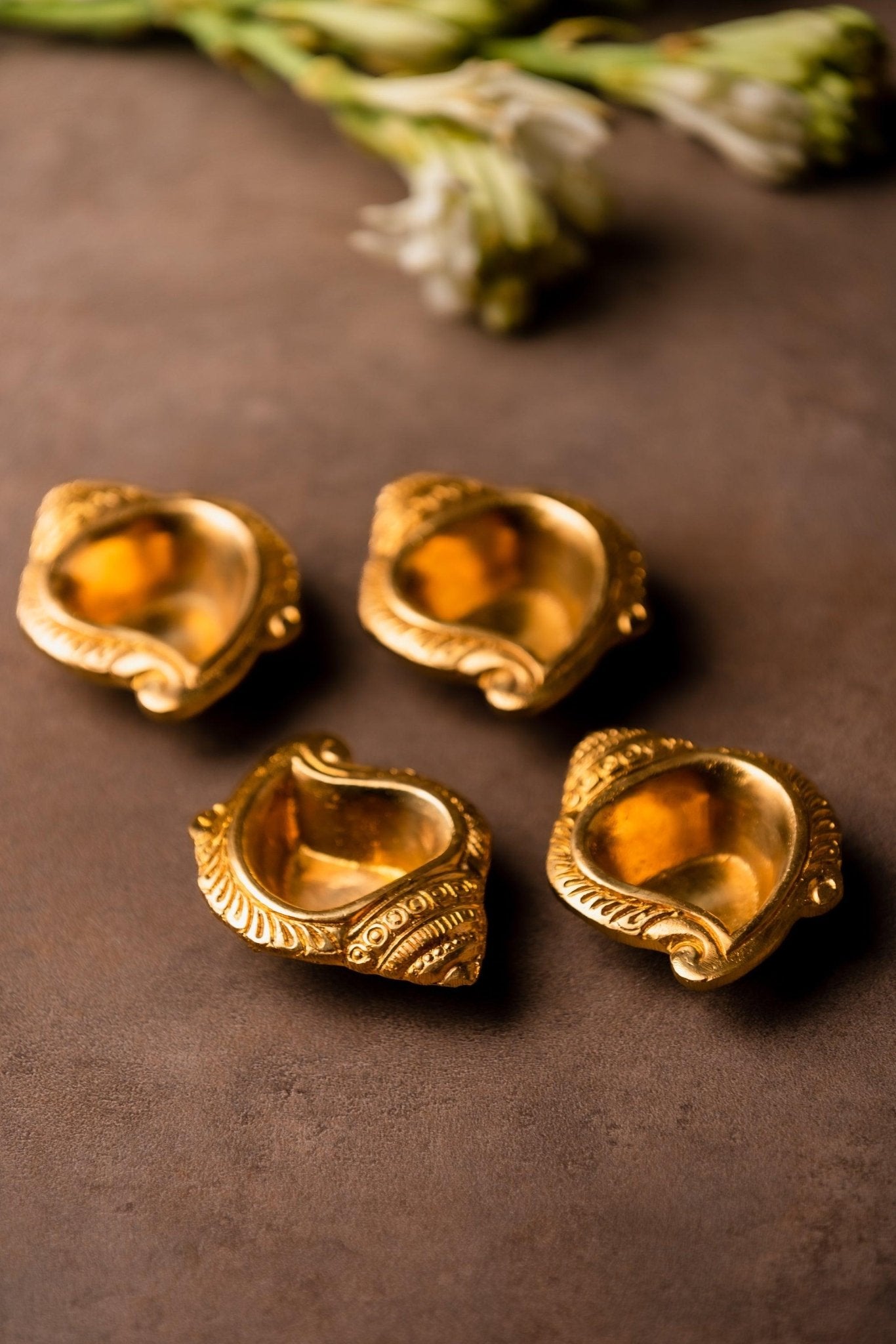 Brass Shell Dia - Set of 2 - TesuBrass Diya