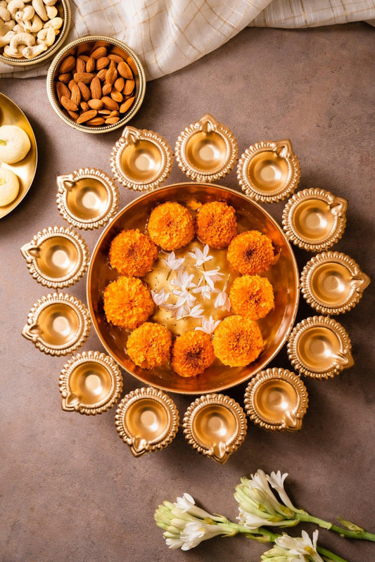 Decorative Diya Urli - TesuBrass Diya