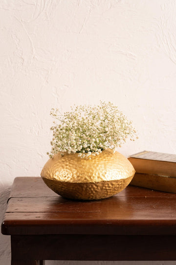 Golden Hammered Planter - TesuPlanter