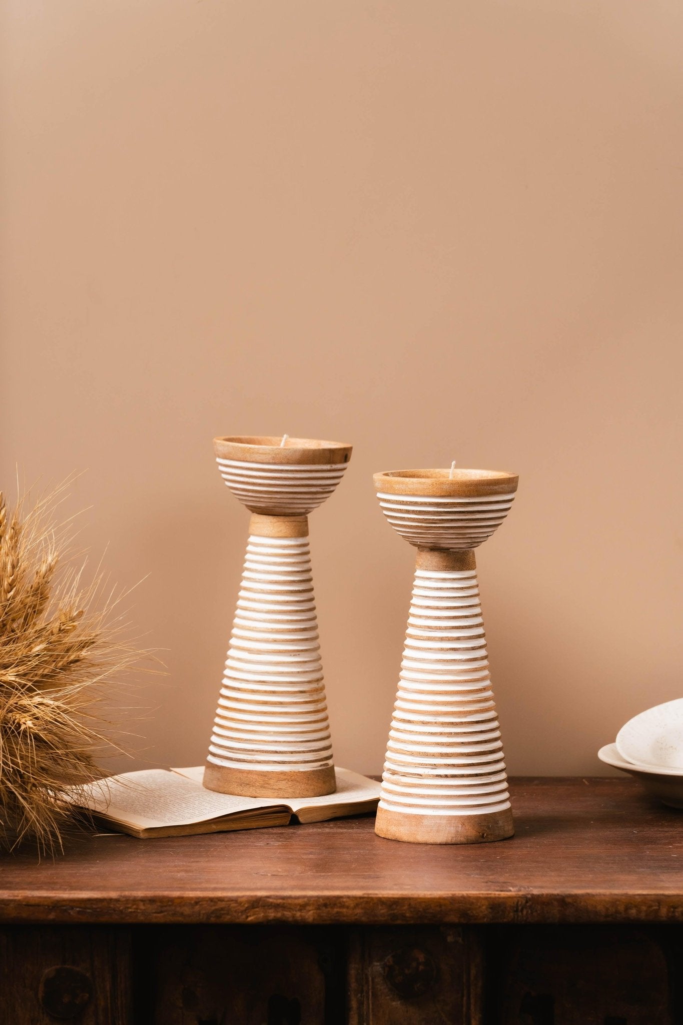 Hand Carved Scented Wooden Candle - TesuCandles & Candle Holders