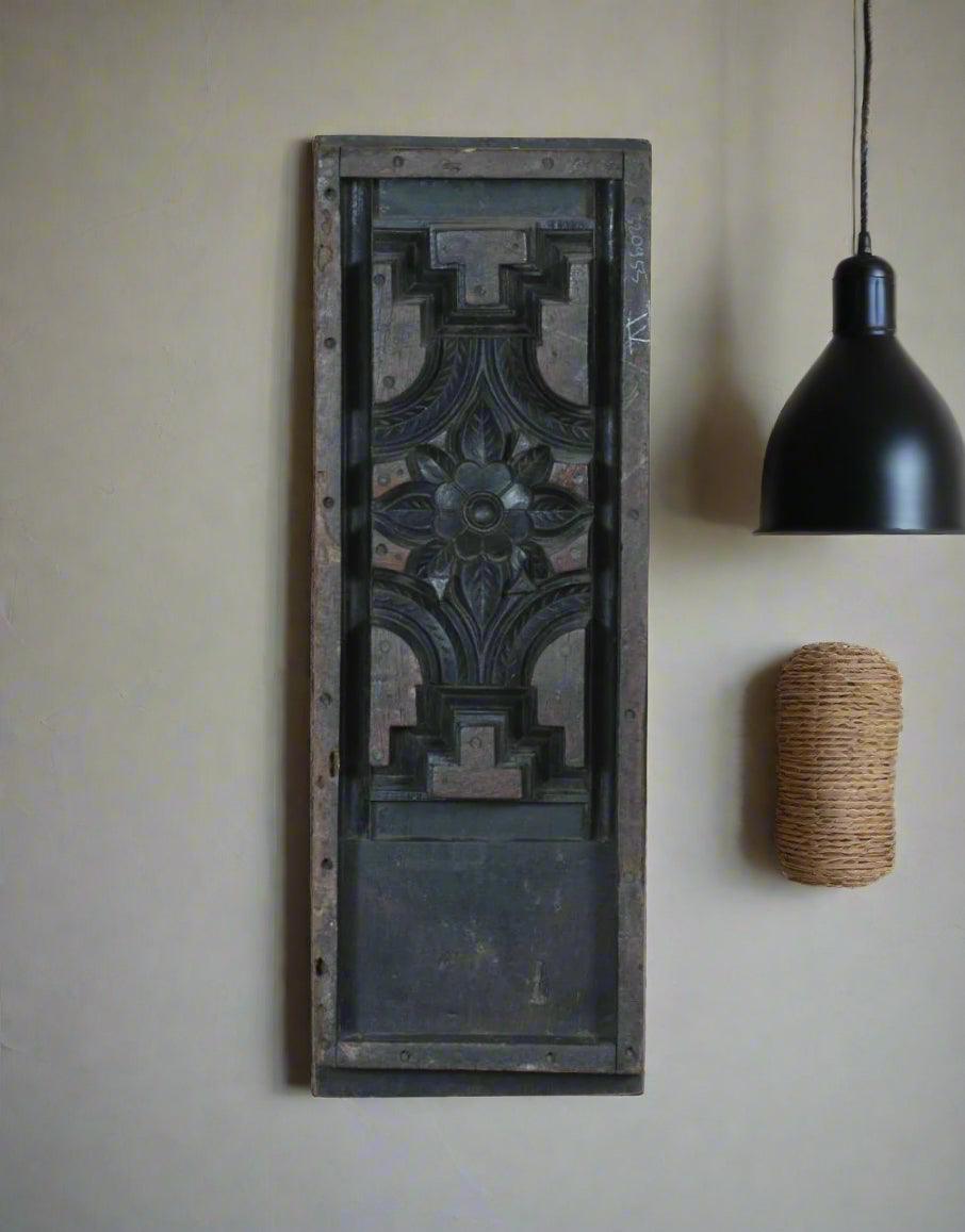 Handcarved Floral Wooden Panel - TesuWall Decor