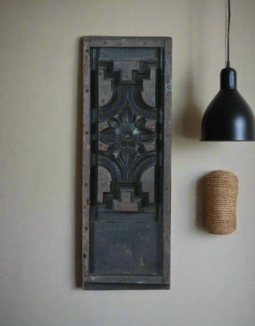 Handcarved Floral Wooden Panel - TesuWall Decor