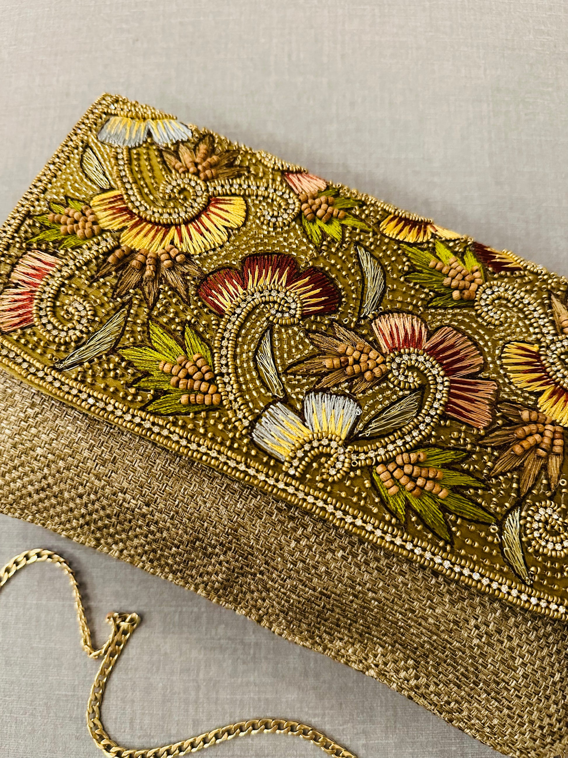Zardozi and Jute Clutch - TESU