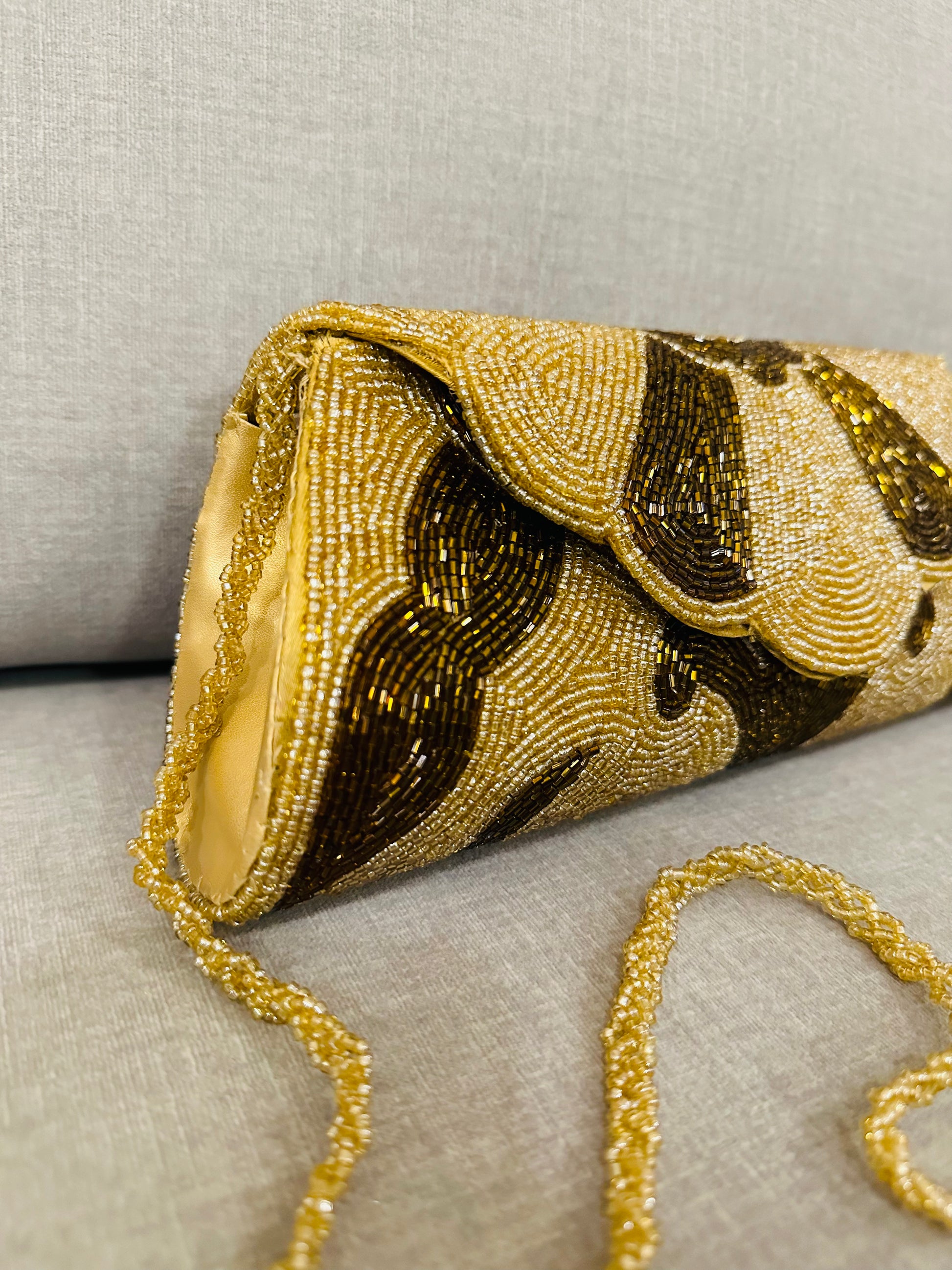 Zardozi Clutch - Golden Brown - TESU