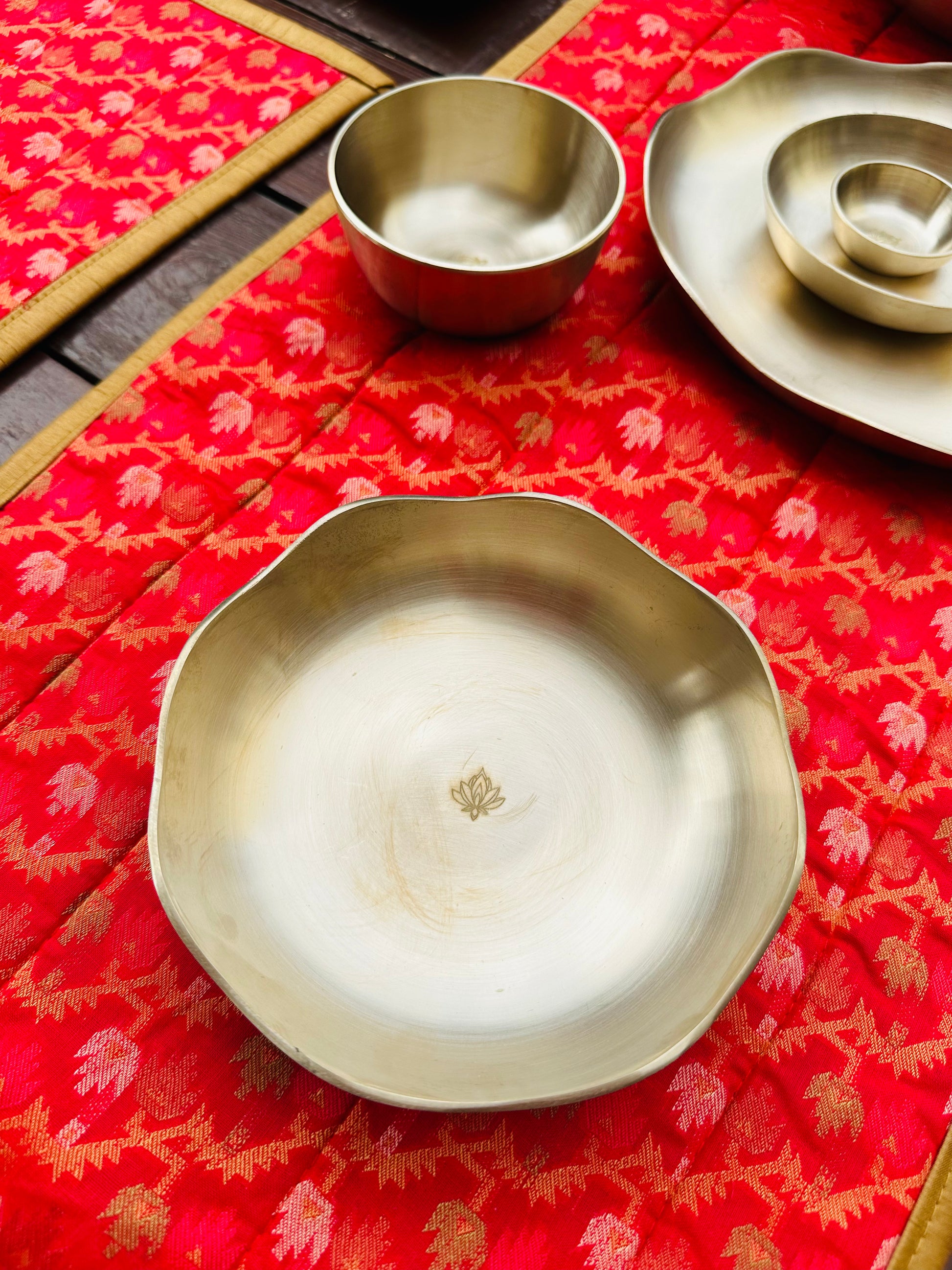 Kansa Flower Snack Plate - 8.5 Inches - TESU