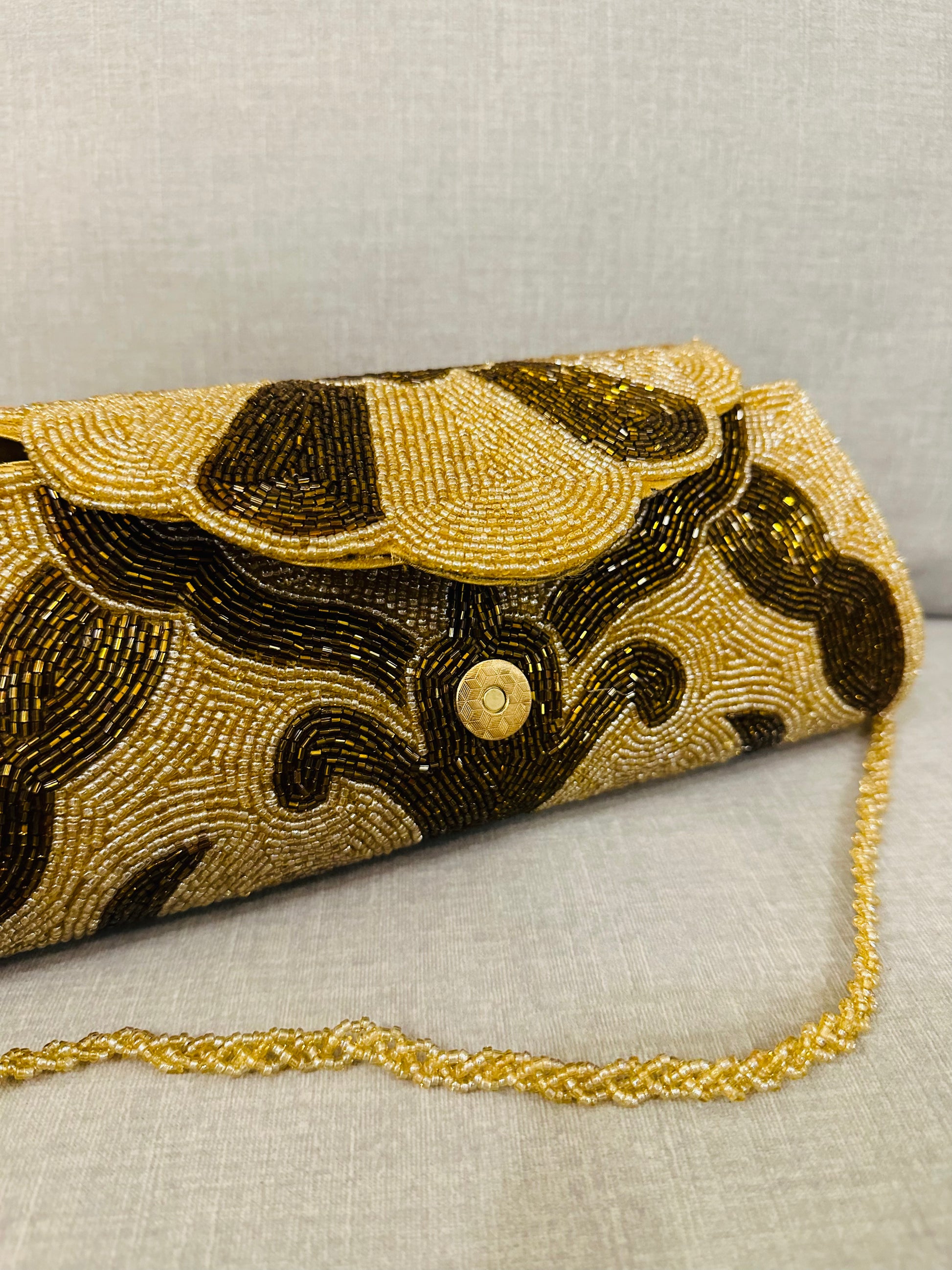 Zardozi Clutch - Golden Brown - TESU