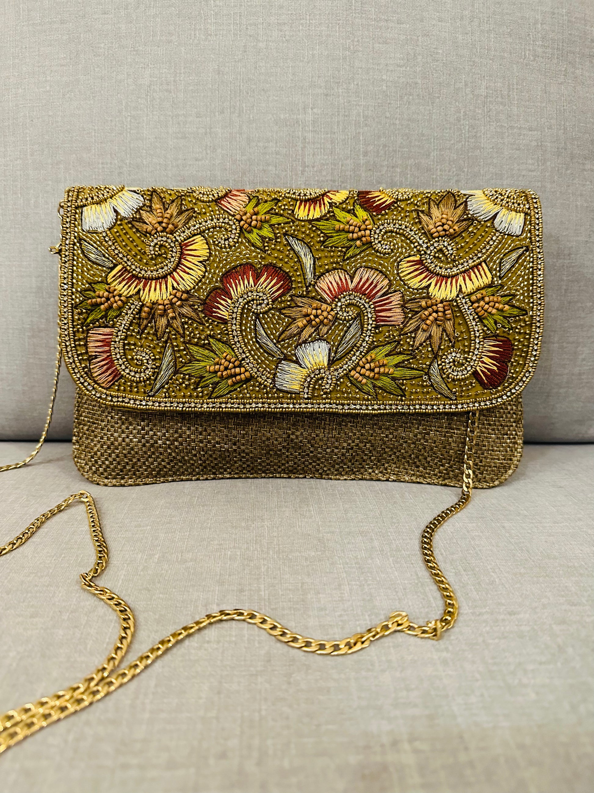 Zardozi and Jute Clutch - TESU