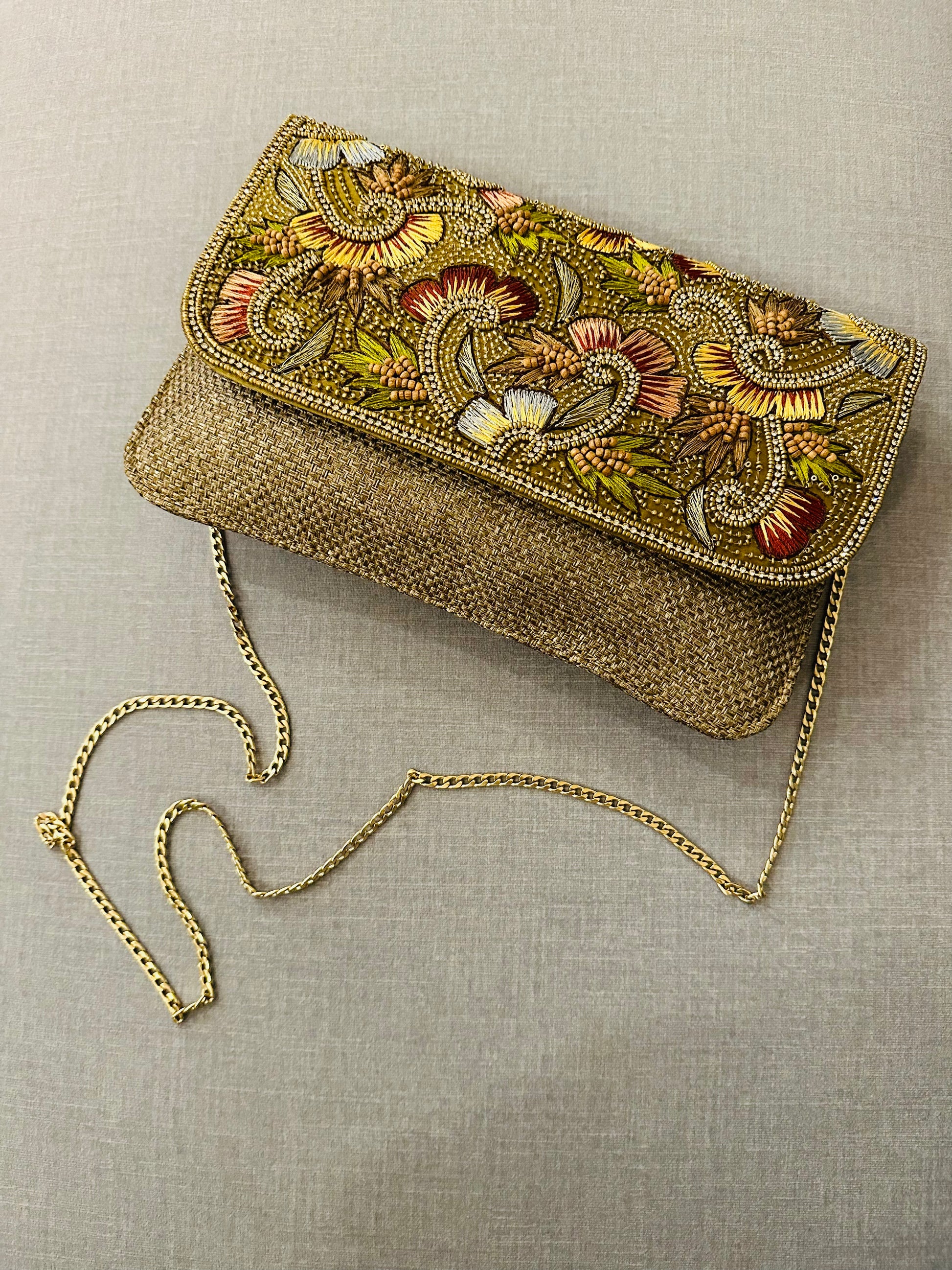 Zardozi and Jute Clutch - TESU
