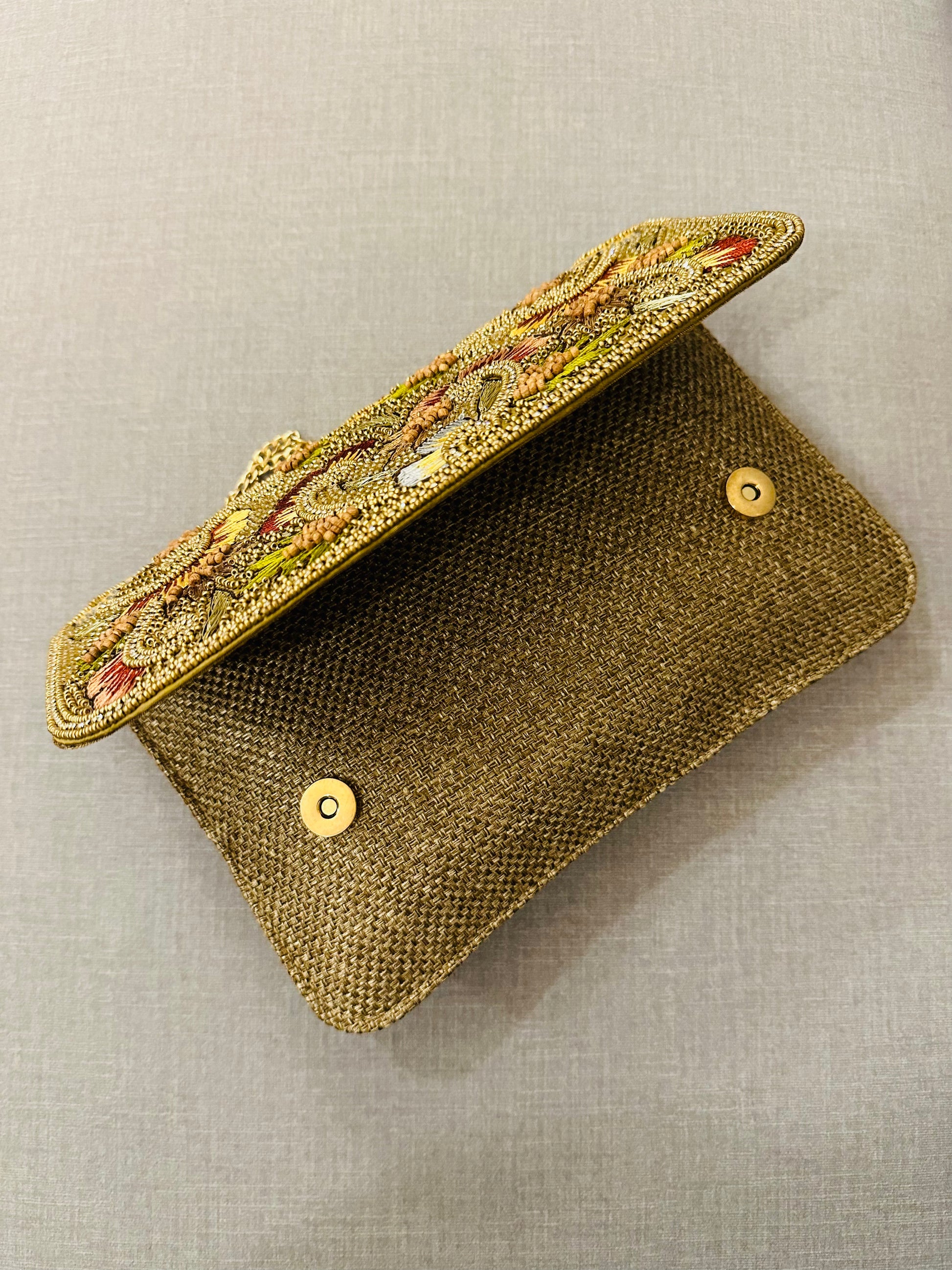 Zardozi and Jute Clutch - TESU
