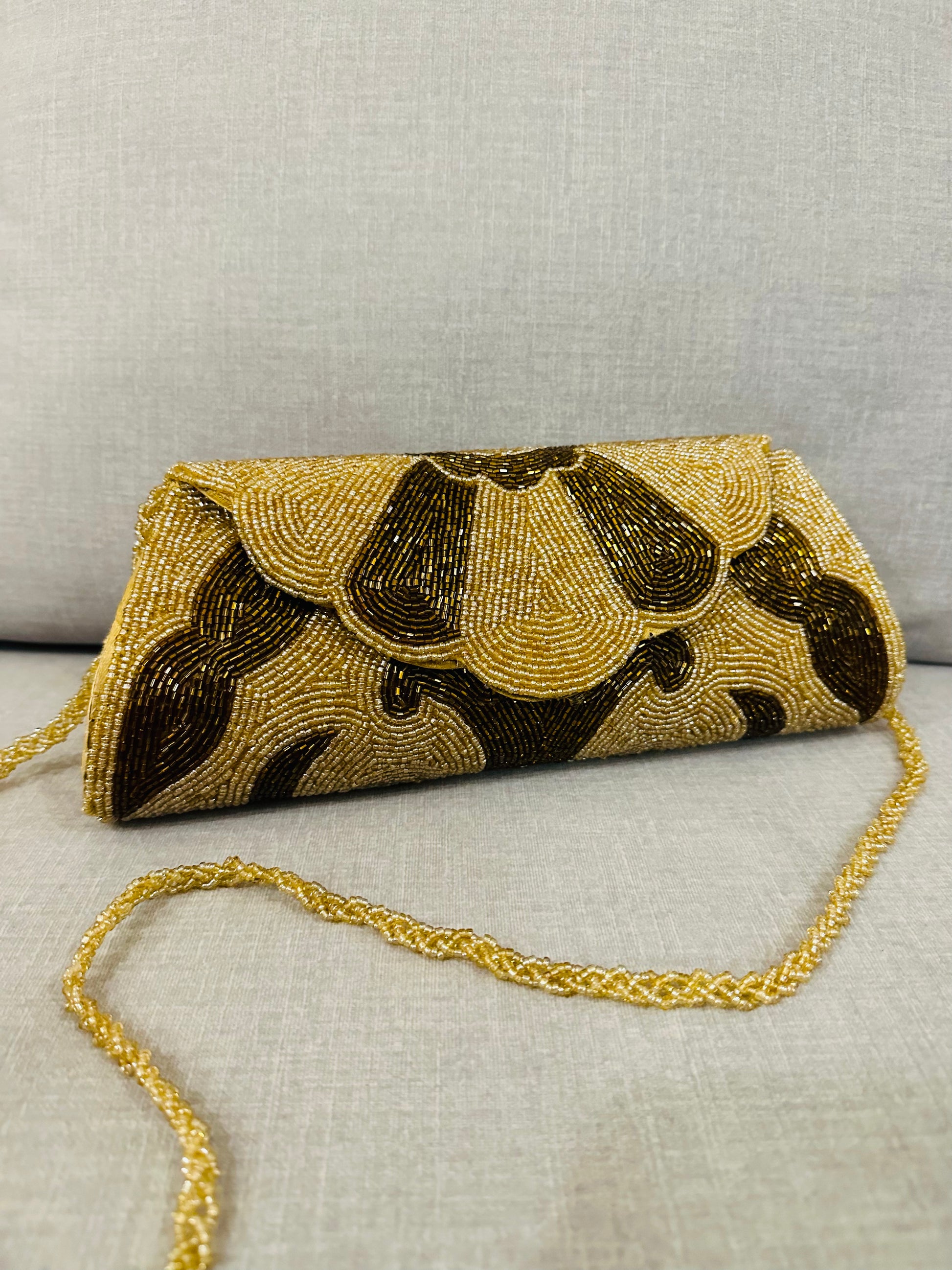 Zardozi Clutch - Golden Brown - TESU