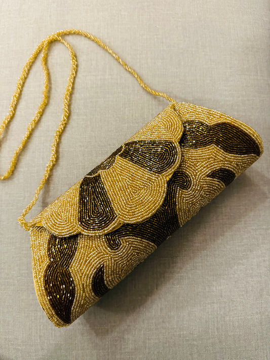 Zardozi Clutch - Golden Brown - TESU