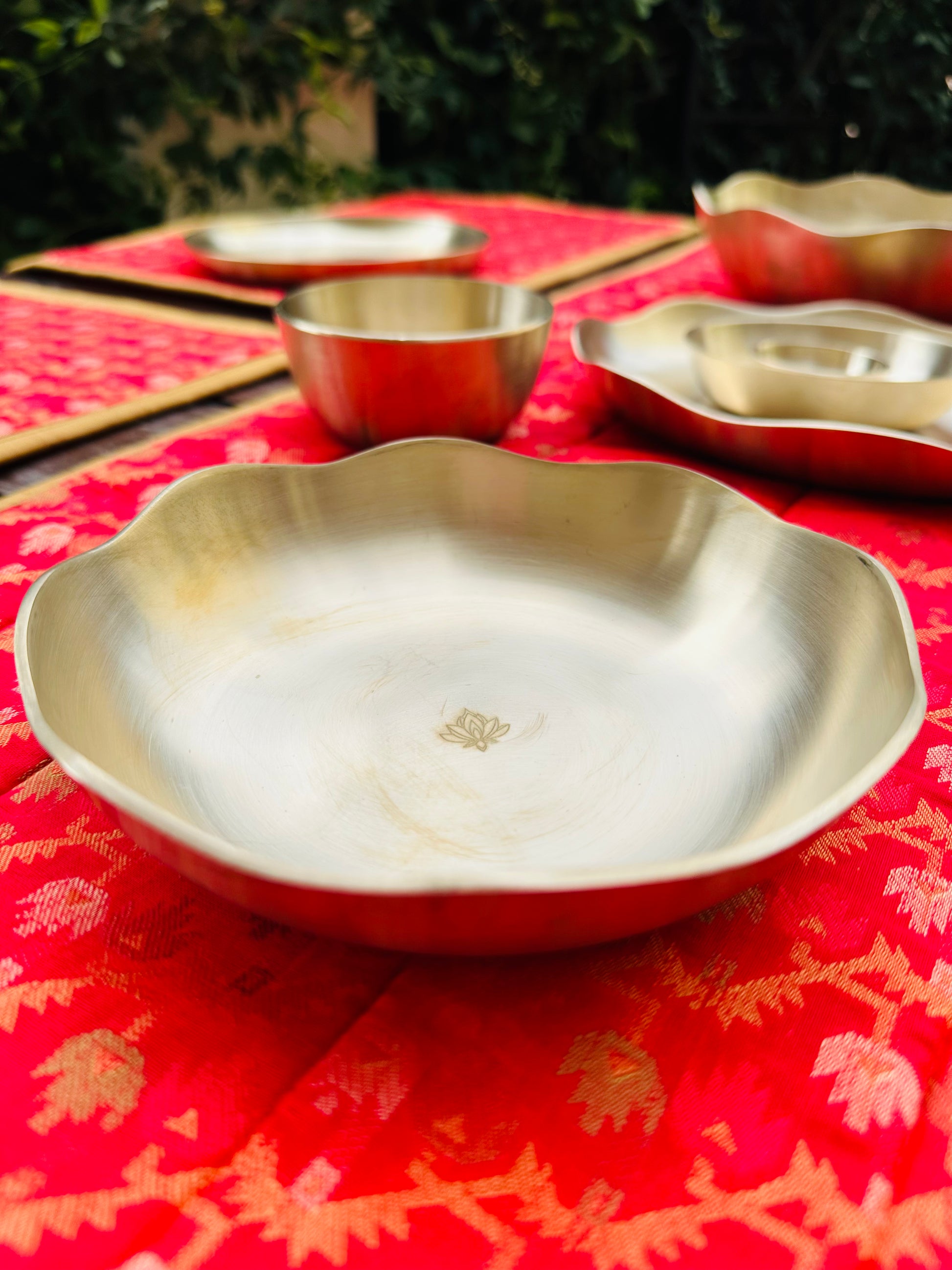 Kansa Flower Snack Plate - 8.5 Inches - TESU