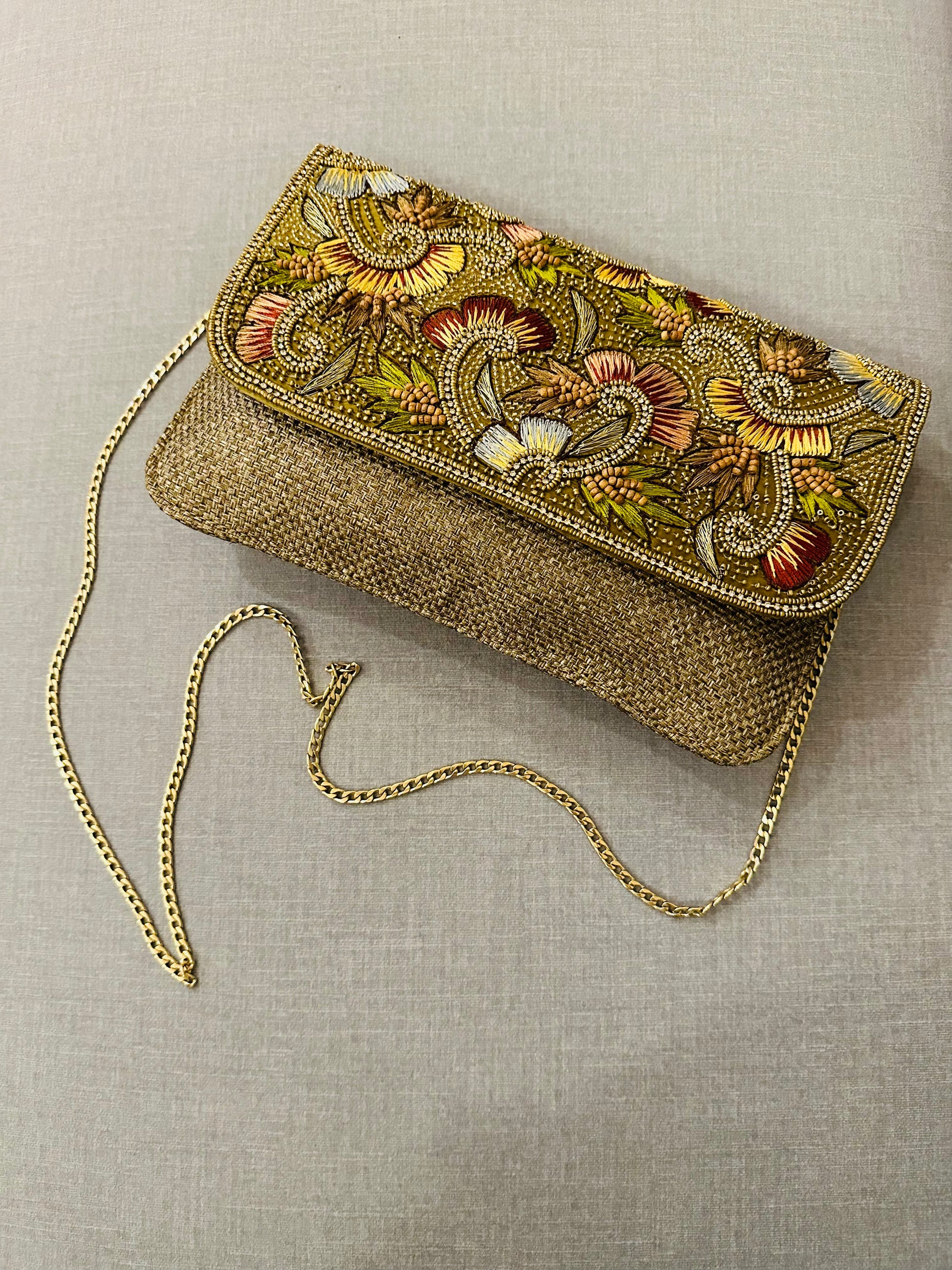 Zardozi and Jute Clutch - TESU
