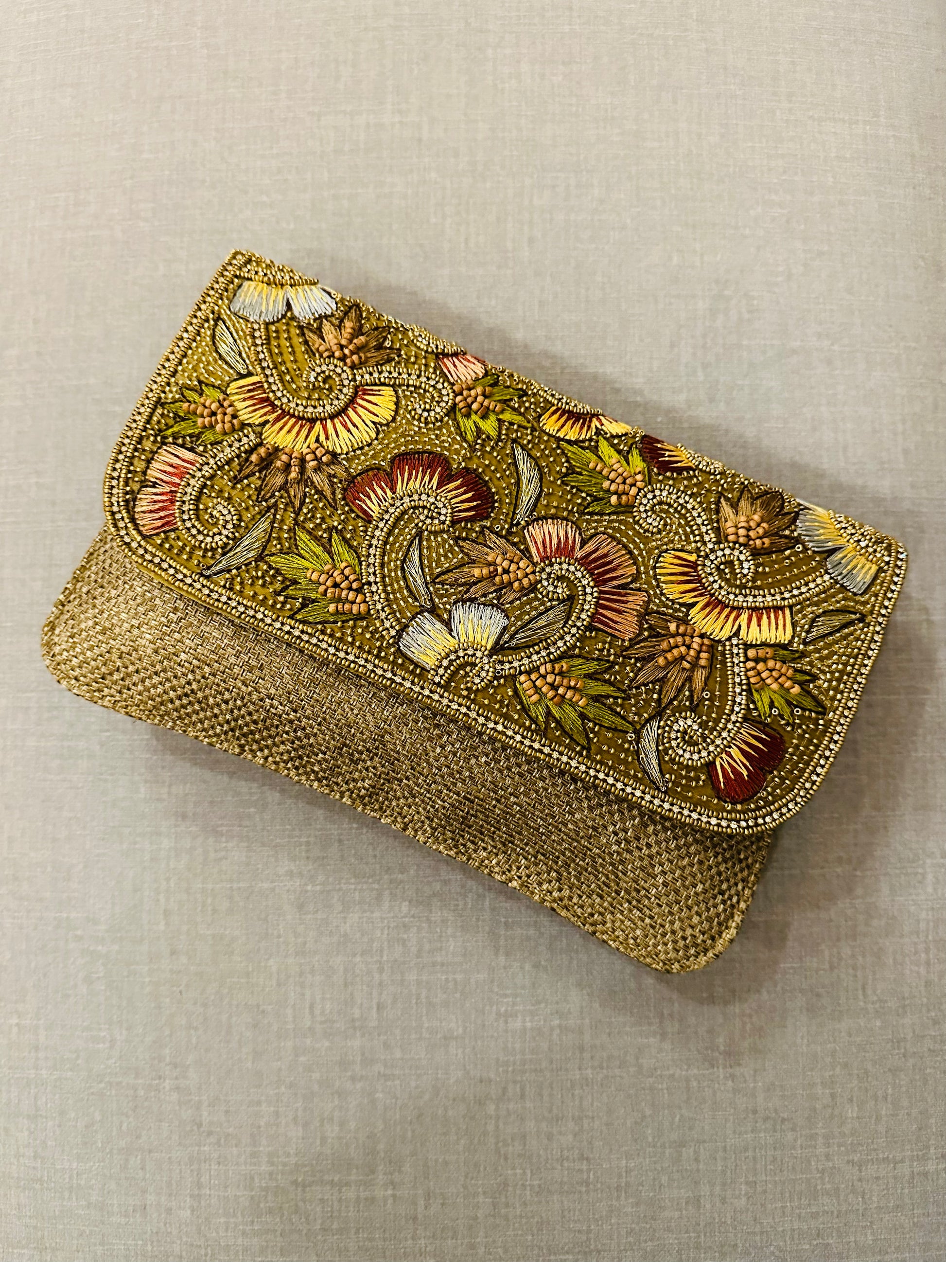 Zardozi and Jute Clutch - TESU