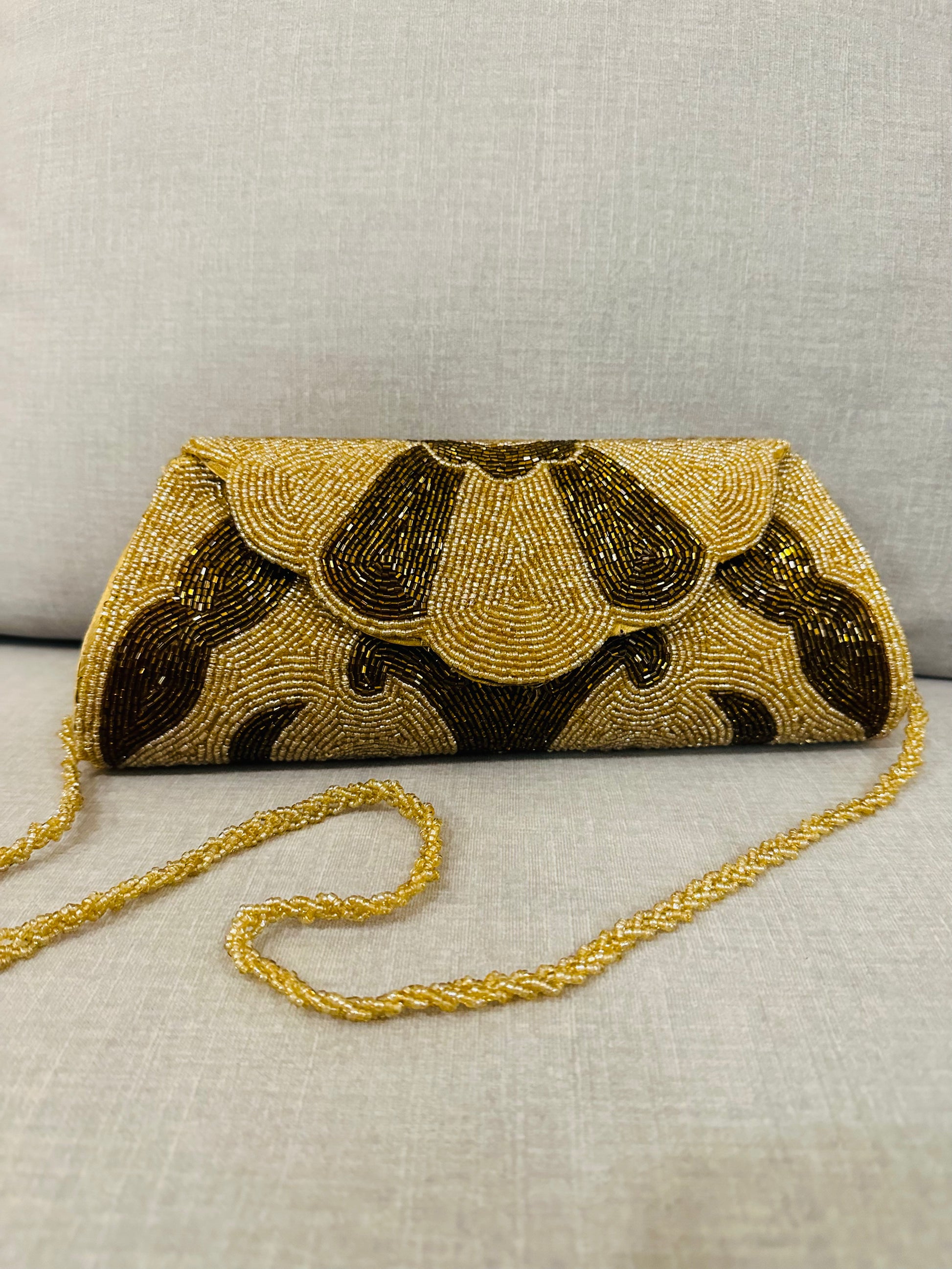 Zardozi Clutch - Golden Brown - TESU