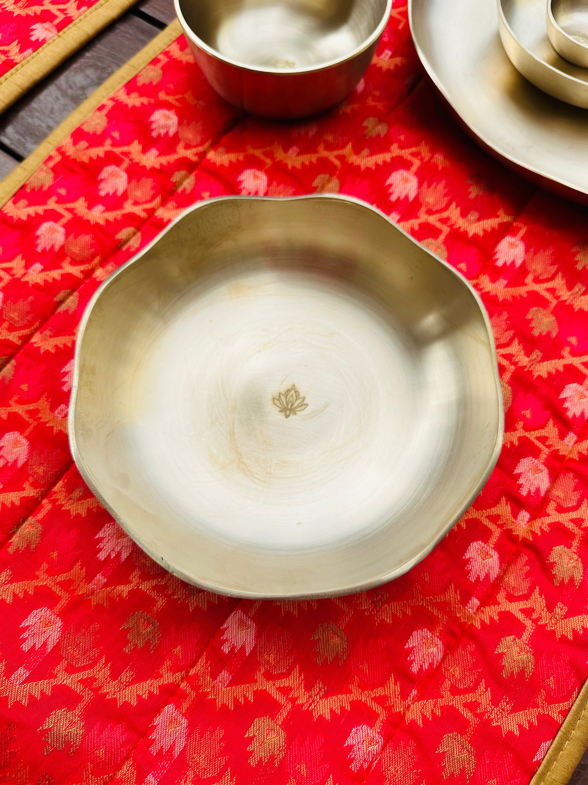 Kansa Flower Snack Plate - 8.5 Inches - TESU