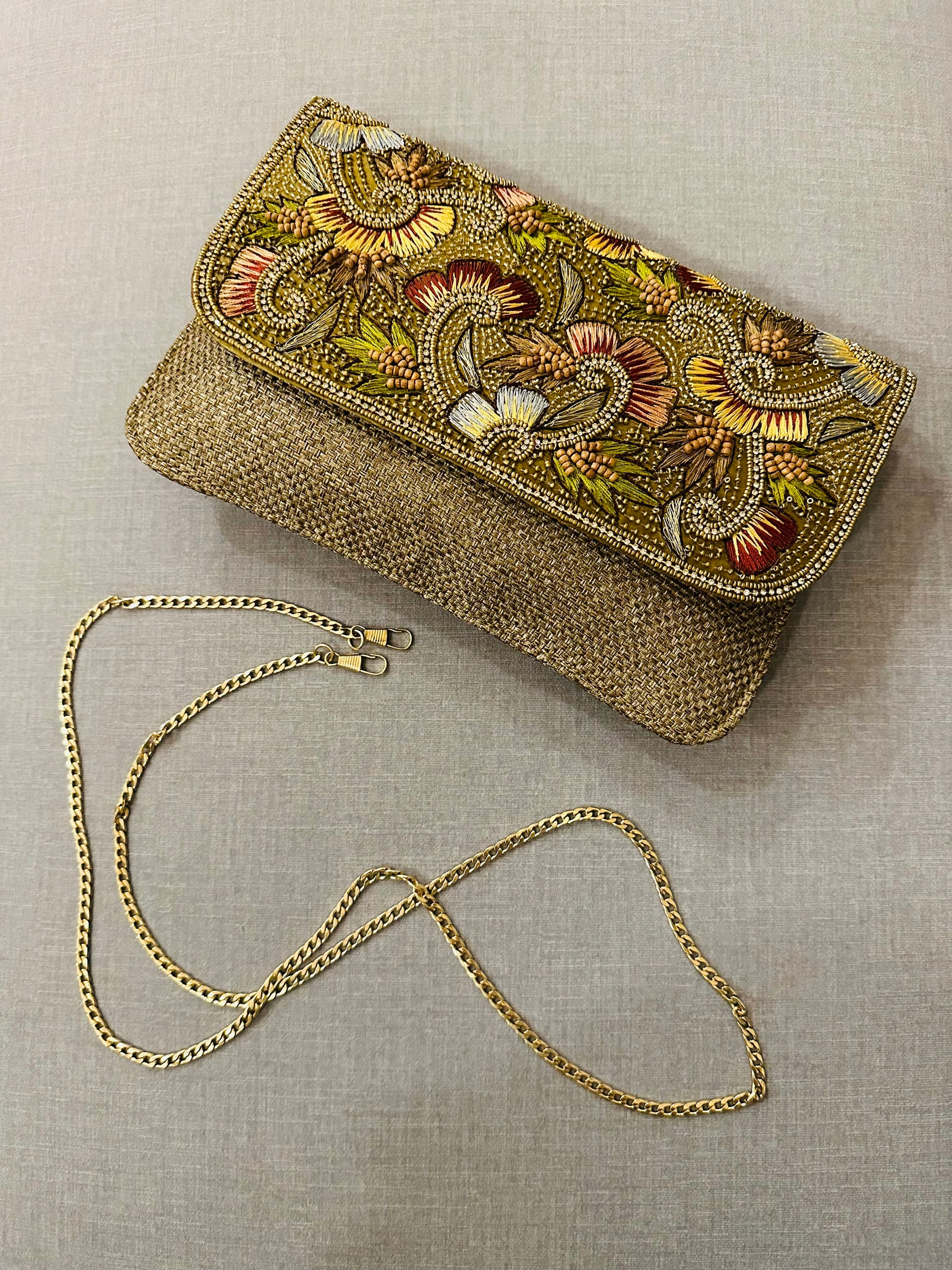 Zardozi and Jute Clutch - TESU