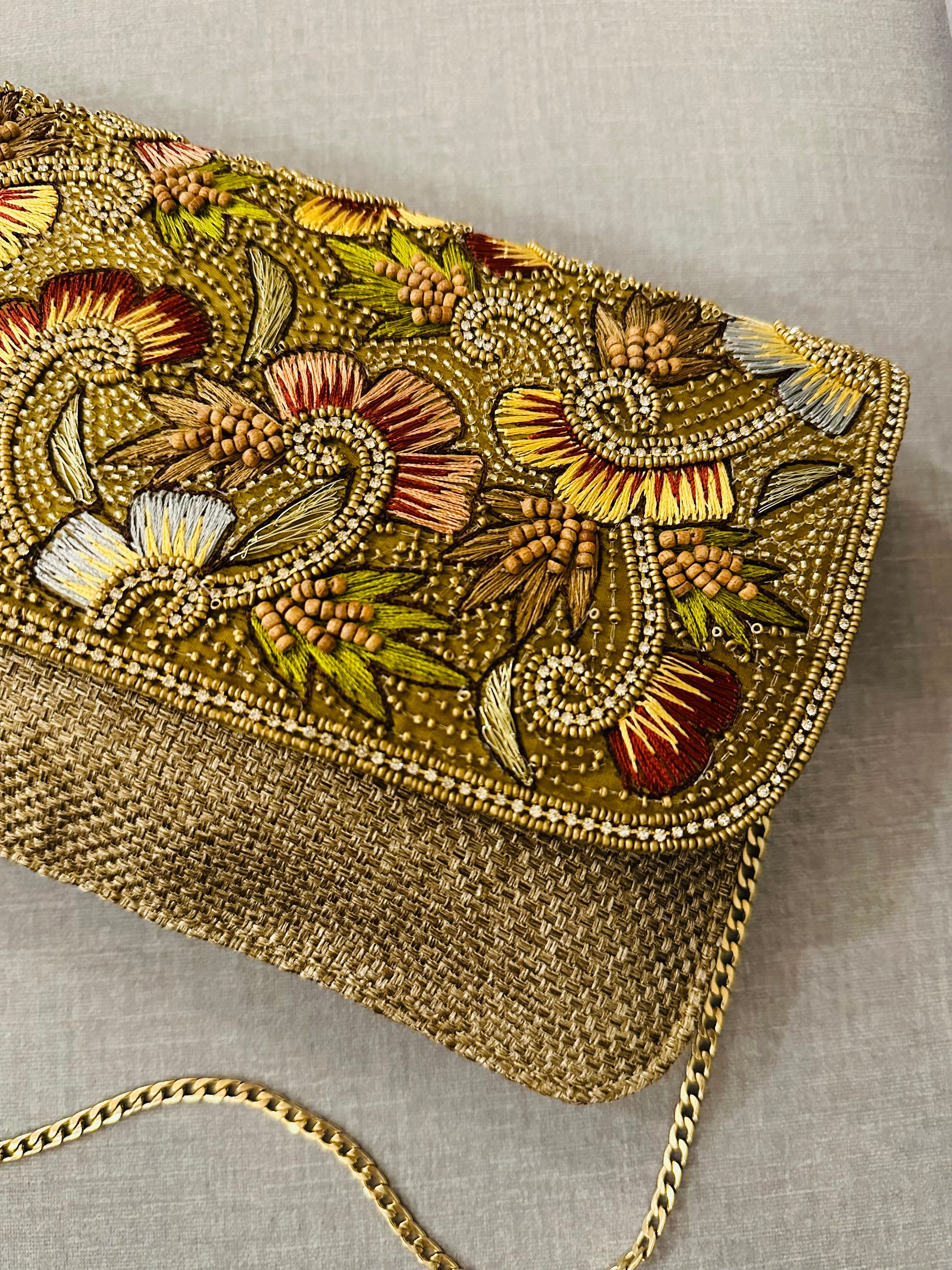 Zardozi and Jute Clutch - TESU