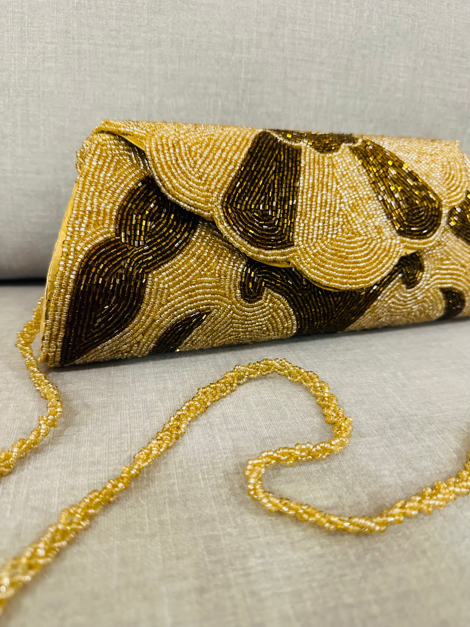 Zardozi Clutch - Golden Brown - TESU