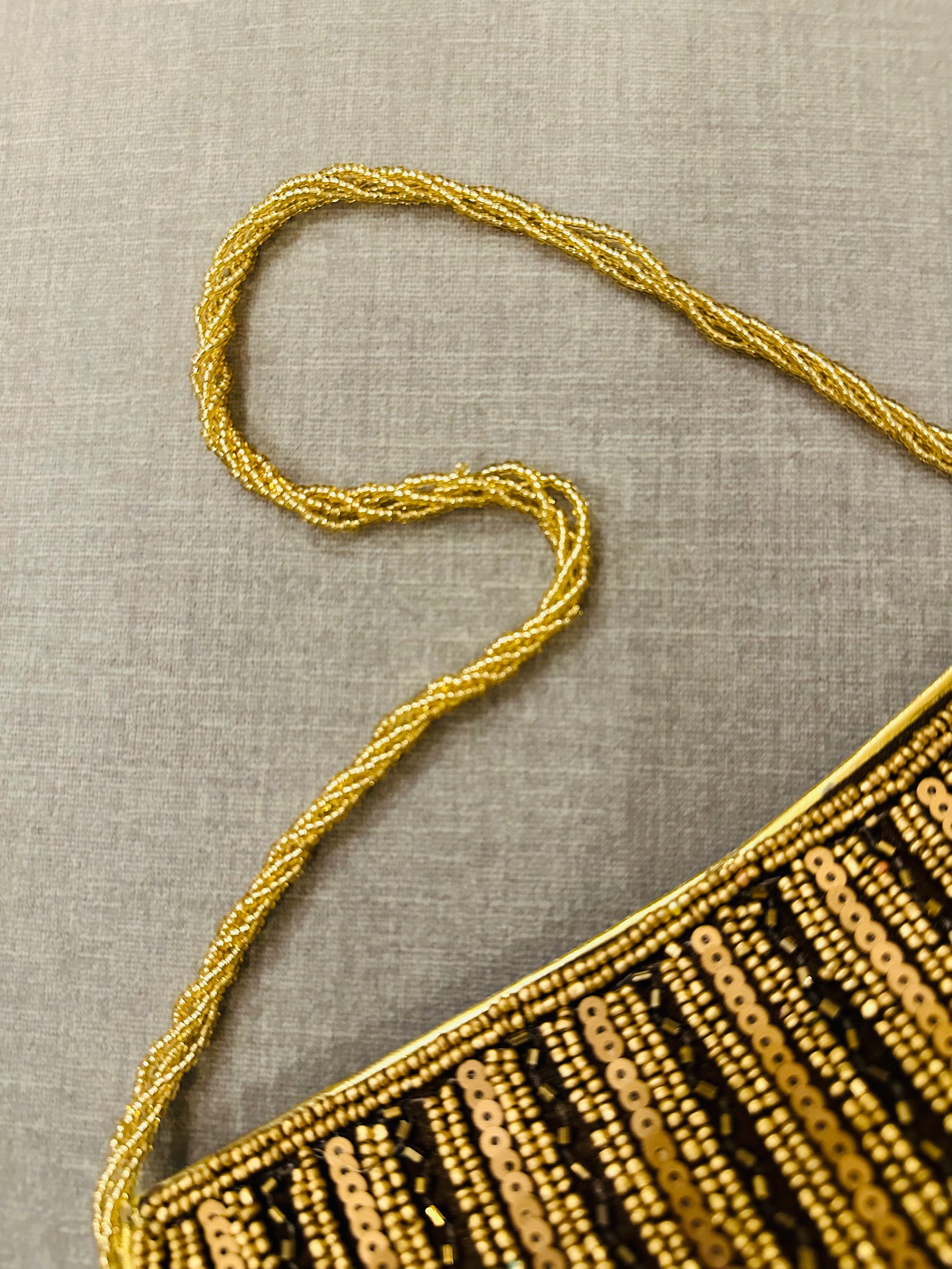 Zardozi Clutch With Beaded String - TESU
