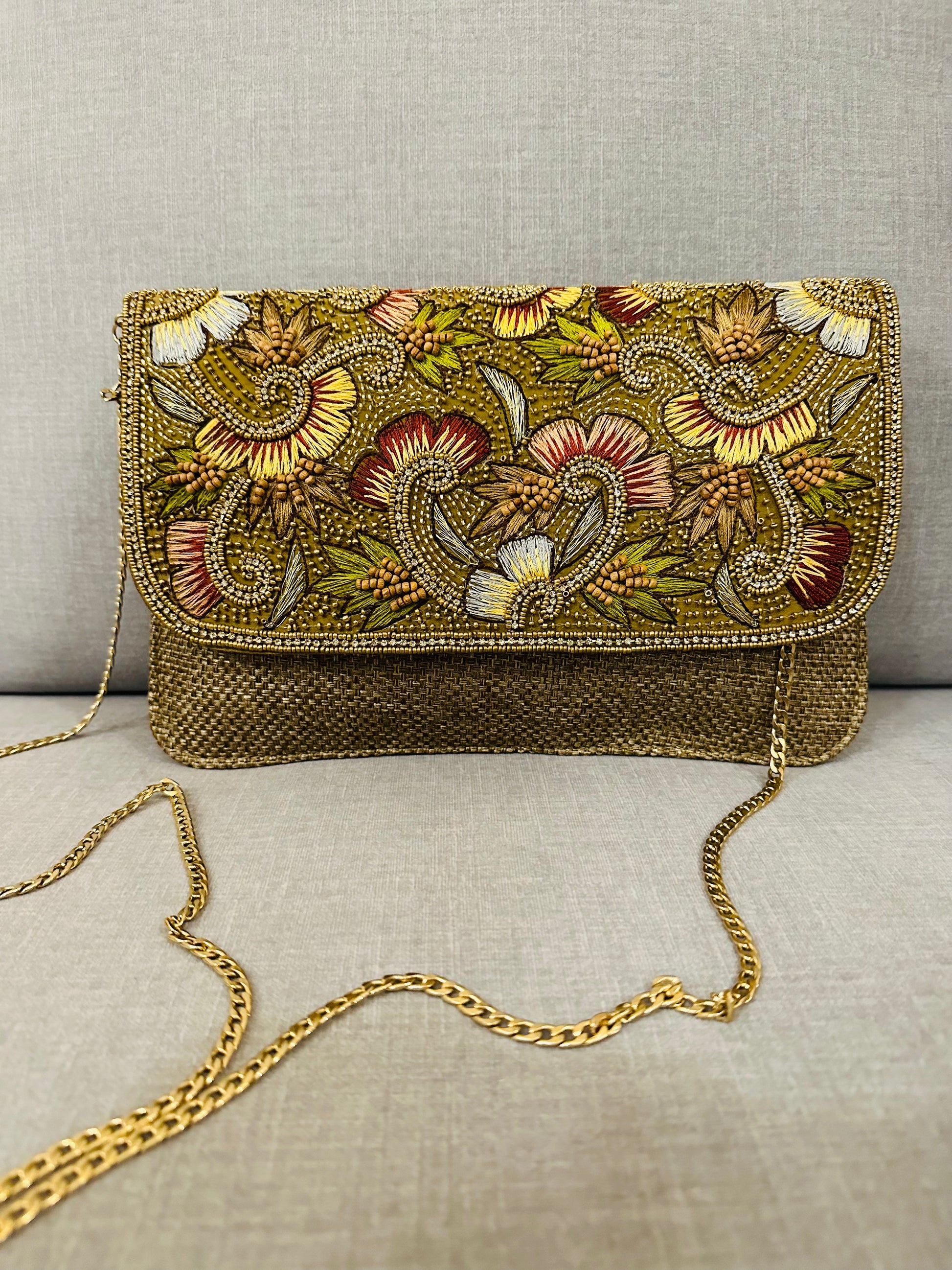 Zardozi and Jute Clutch - TESU
