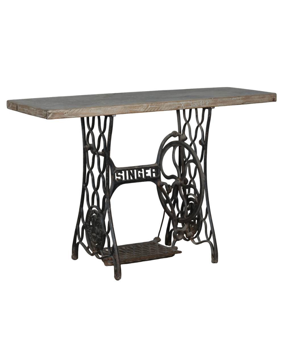 Iron Wood Sewing Machine Console Table - TesuTable