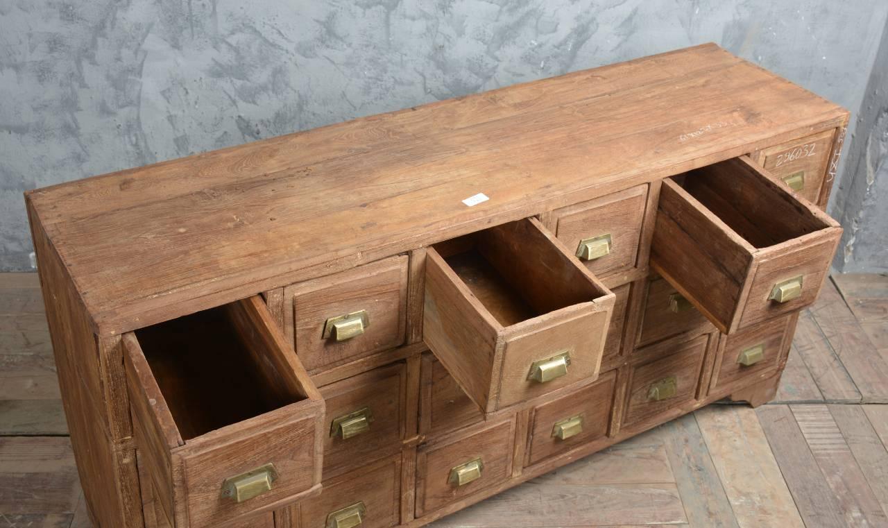 Multi Drawer Wooden Antique Table - TesuTable