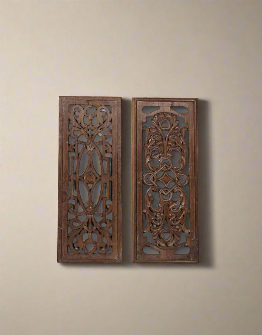 Natural Wood colored Jali Panel - TesuWall Decor