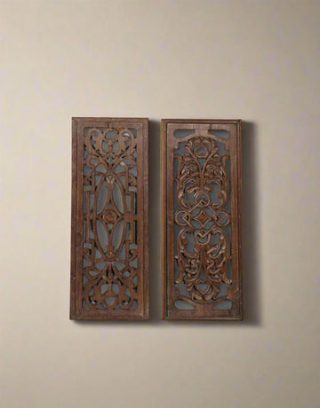 Natural Wood colored Jali Panel - TesuWall Decor