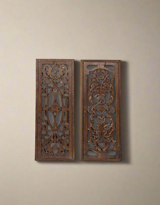 Natural Wood colored Jali Panel - TesuWall Decor