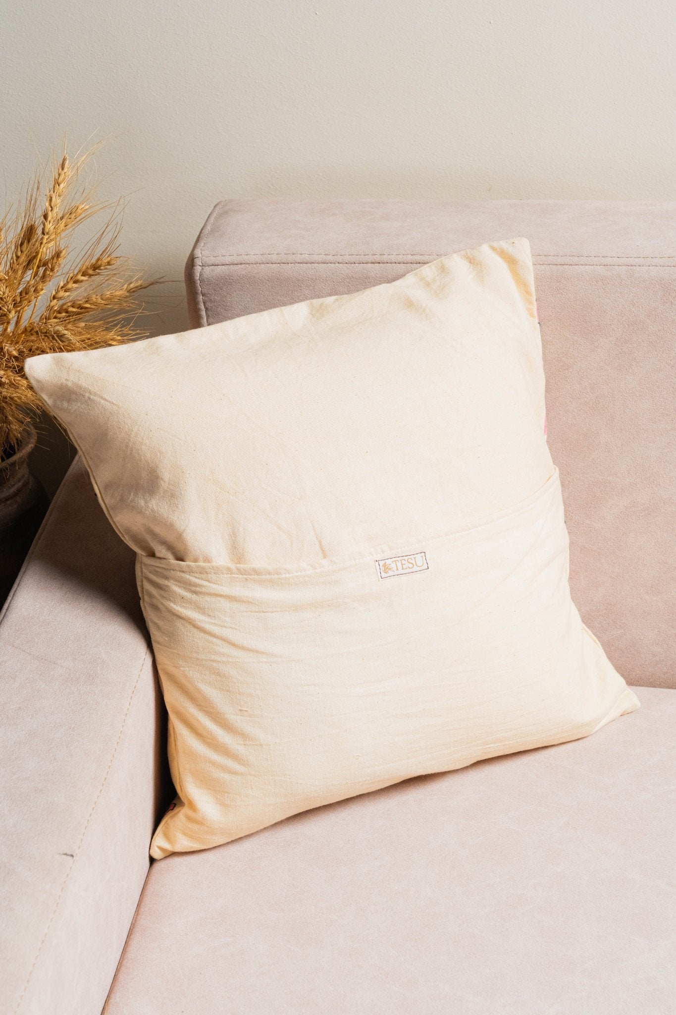 Neelam Dhaara Block Cushion Cover - TesuCushion Covers