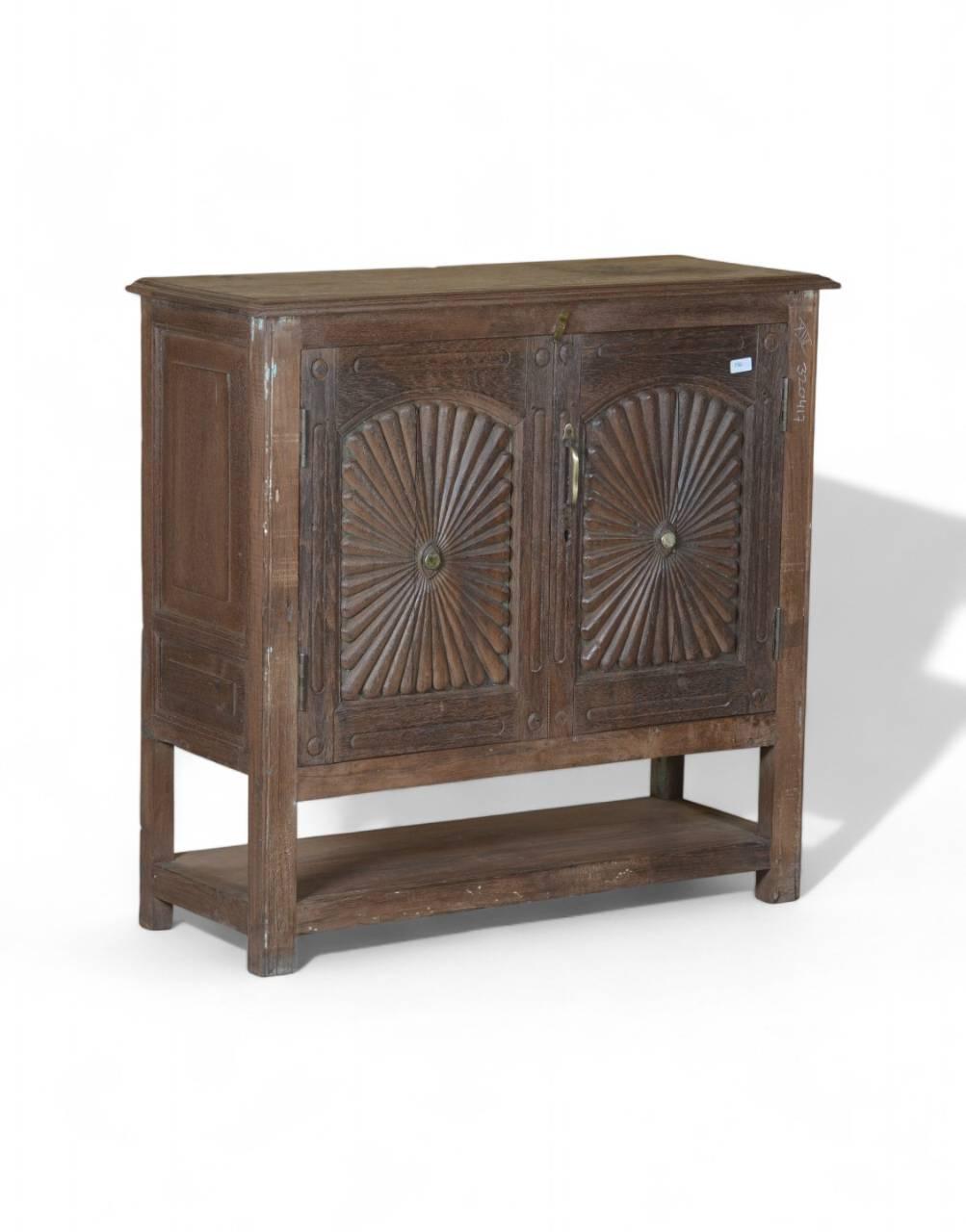 Rustic Wooden Sunburst Cabinet - TesuCabinets & Storage