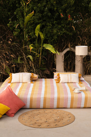Sunset Stripes Cotton Bedspread With Pillow Covers - TesuBedspread