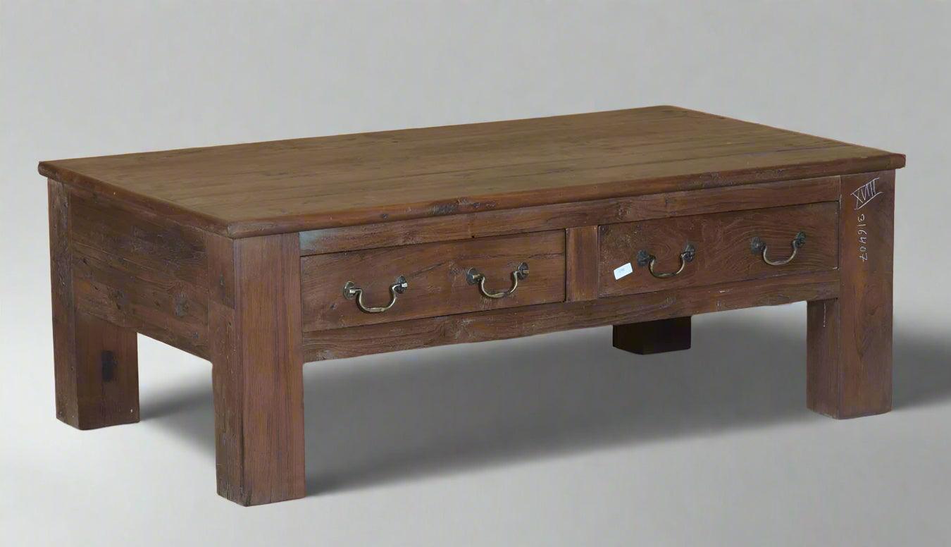 Teakwood Coffee Table with Drawer - TesuWooden Bench