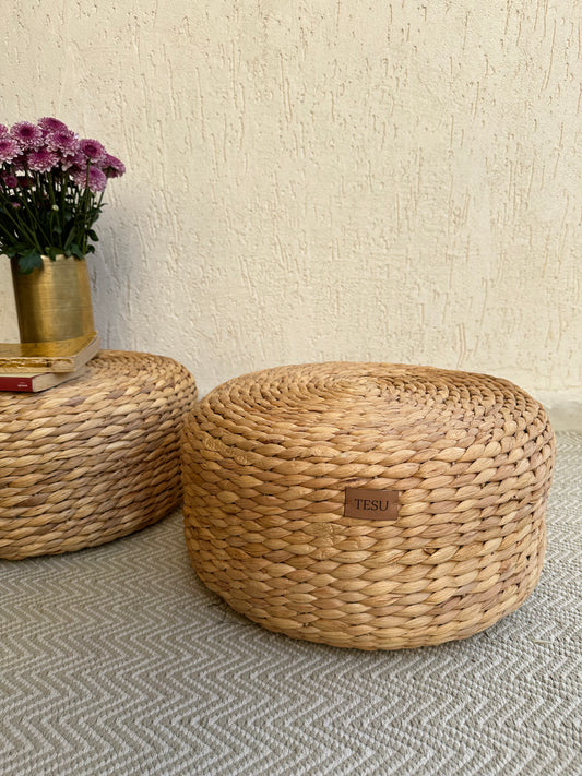 Water Hyacinth Seat Cushion Ottoman - TESU
