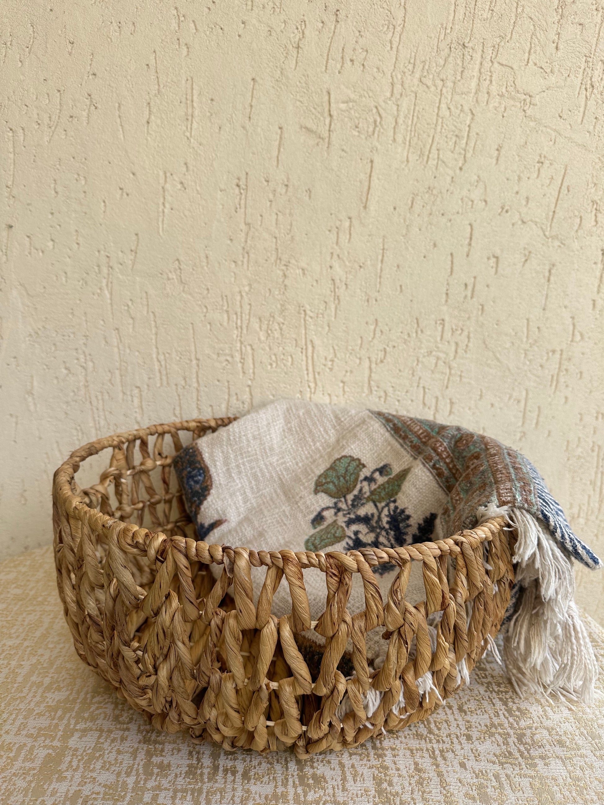 Water Hyacinth Cut-Work Basket - TESU