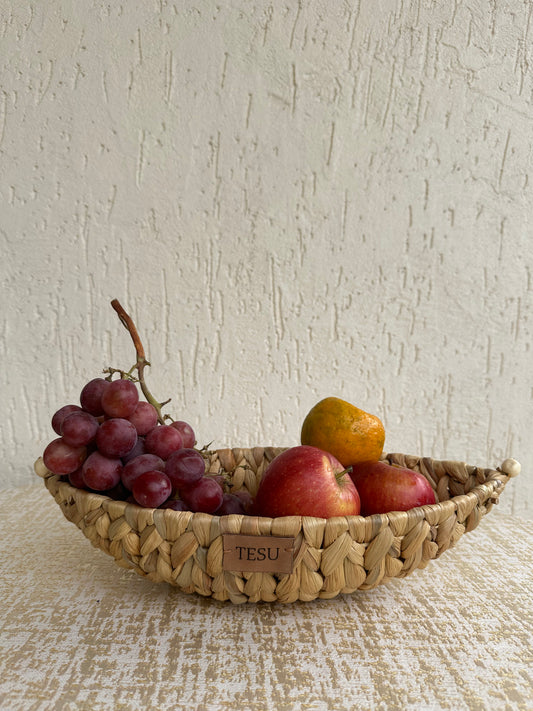 Water Hyacinth Boat Shaped Basket - TESU